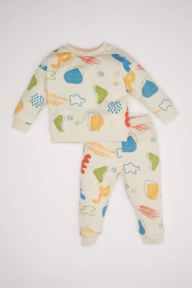 Erkek Bebek 2'li Takım Desenli İnce Sweatshirt Alt D5822A5NS - 1