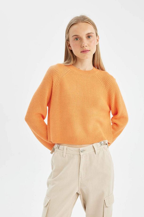 Coool Regular Fit Bisiklet Yaka Basic Düz Triko Kazak L2567AZ24WN - 1