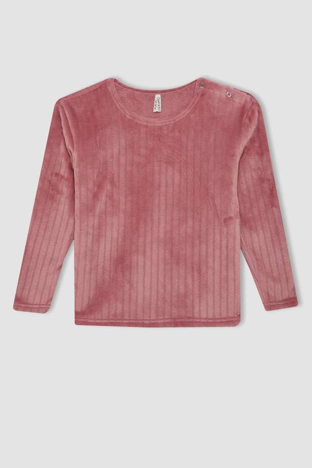Kız Çocuk Pijama Takımı Polar Uzun Kollu Üst Uzun Alt D1088A824WN - 7