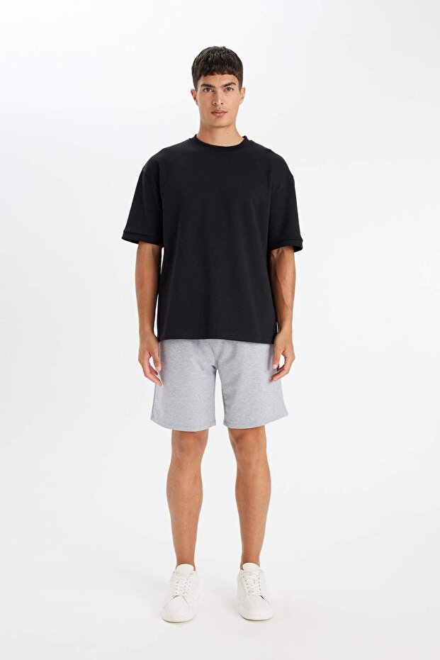 Regular Fit Cepli Basic Düz Bermuda Şort D7920AX24SM - 4