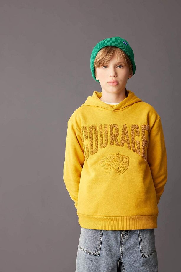 Erkek Çocuk Oversize Geniş Kalıp Baskılı Kapüşonlu Sweatshirt D3094A824AU - 1