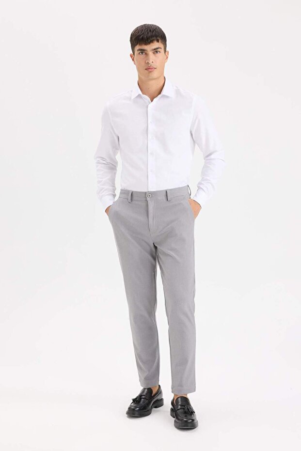 Tailored Fit Regular Fit Straight Leg All-Way Stretch Summer Fabric Pants C7508Ax24Au