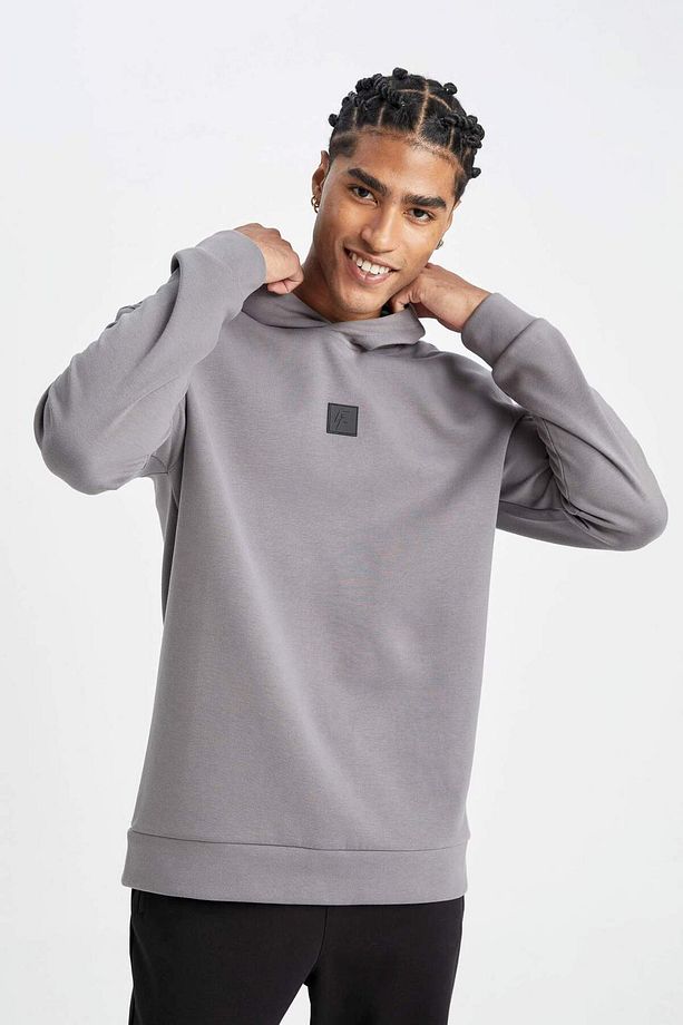 DeFactoFit Standart Fit Kapüşonlu Sporcu Sweatshirt D0925AX24AU - 4