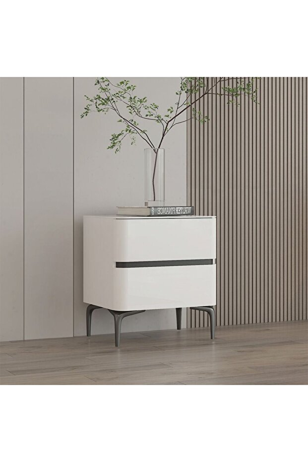 Santelmo 2 Drawer Night Stand-HG Light Beige