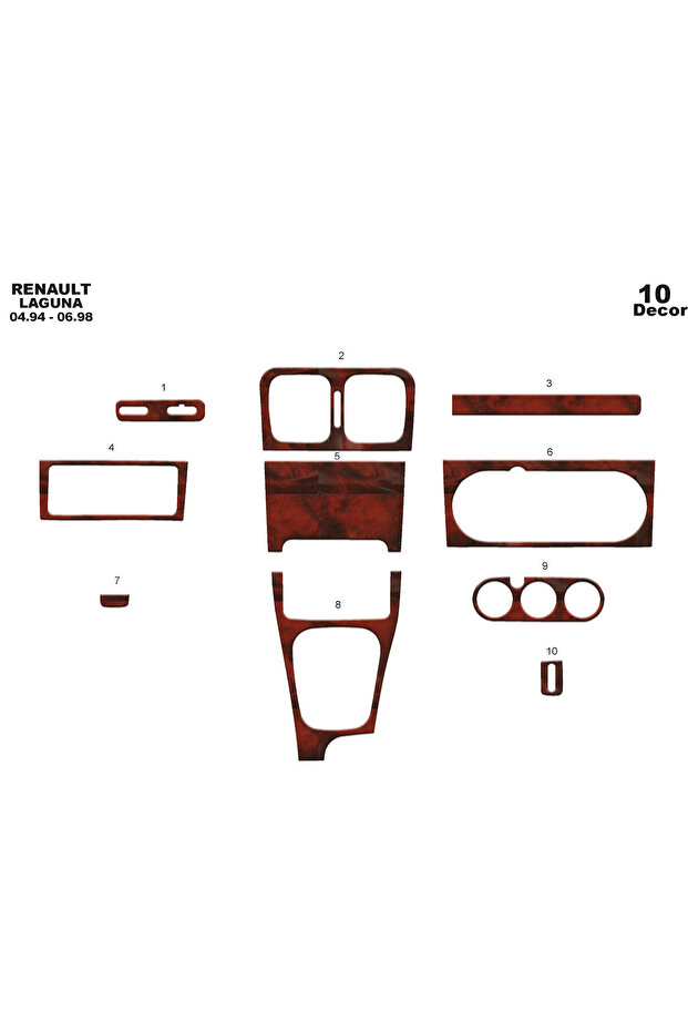 Renault Laguna Console-Torpedo Trim 1994-1998 10 Pieces