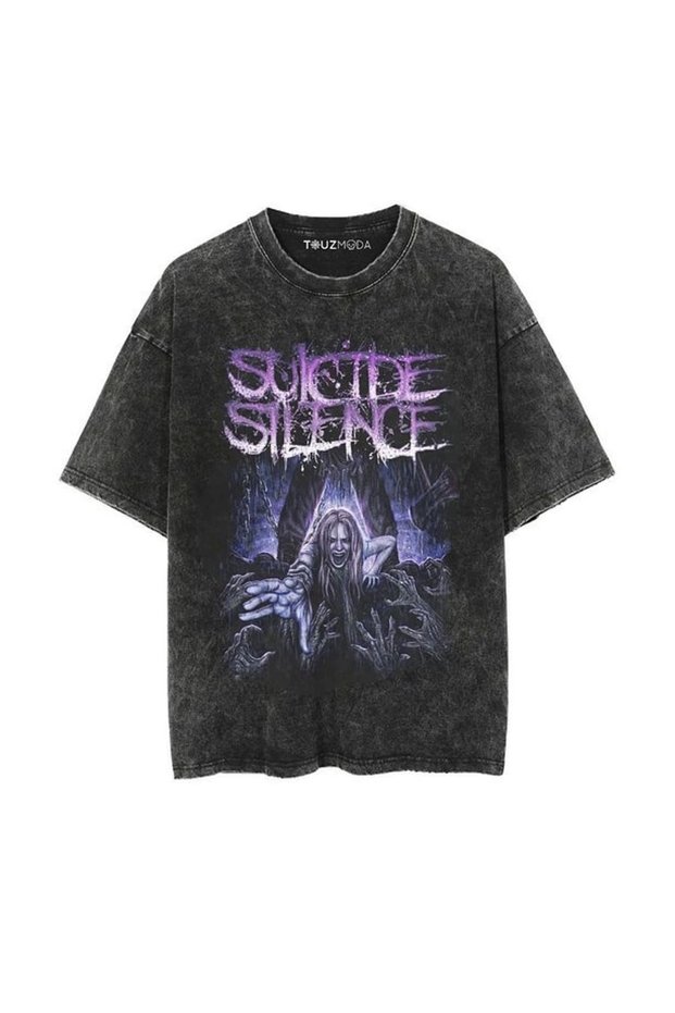 Rock Series Suicide Silence Printed Unisex Oversize T-Shirt
