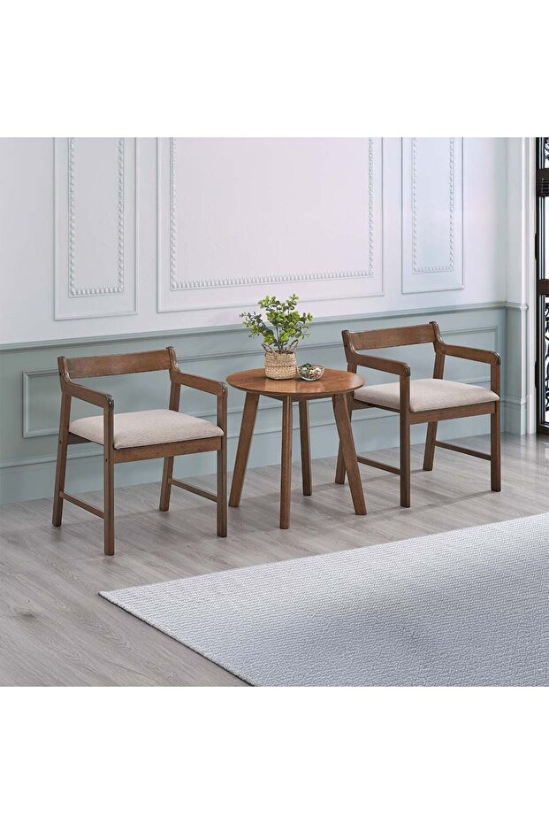 Raytown 1 + 2 Seater Solid Wood Coffee Set - Walnut/Brown