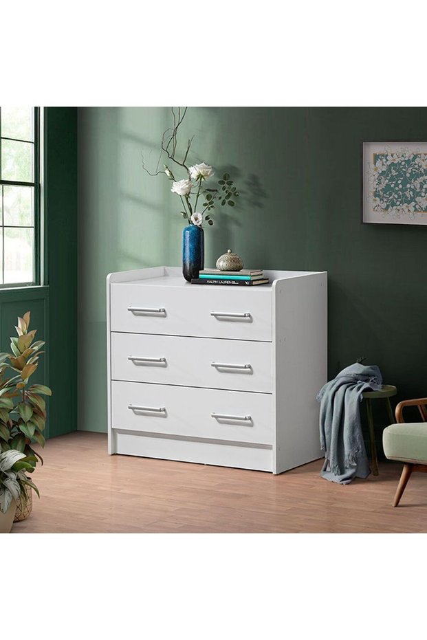 Supreme 3-Drawer Young Dresser - White - Engineered Wood - 2-Year Warranty - Kids Furniture