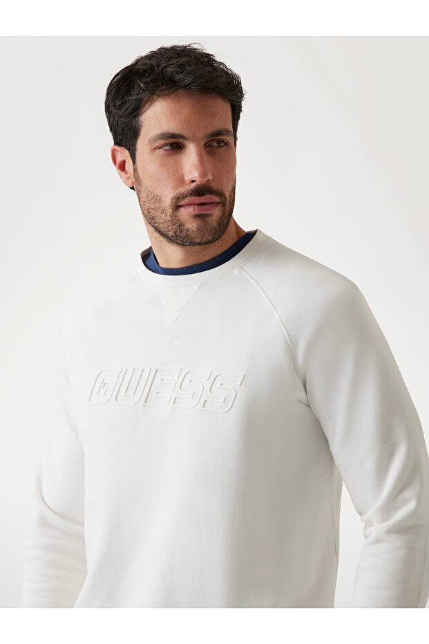 Yuvarlak Yaka Erkek ön logosu Sweatshirt Z4YQ16KAIJ1 - 4