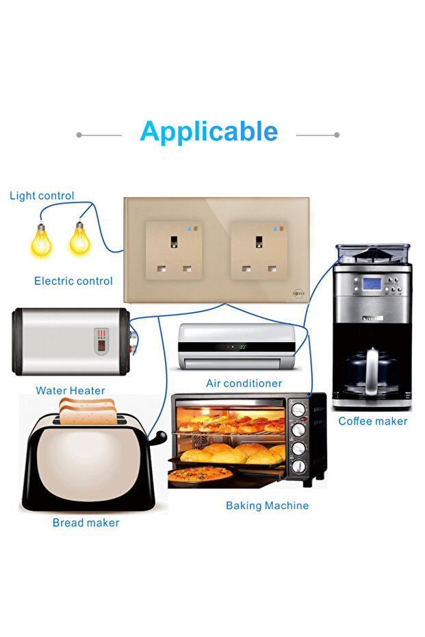 Smart Wall Socket Outlet WiFi - App Control & Works with Alexa/Google (Gold, Double Socket) - 3