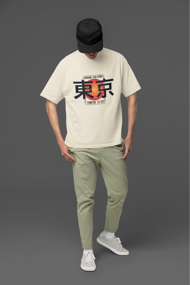 Men/Women Tcity1 Transfer Printed Round Neck Short Sleeve T-Shirt