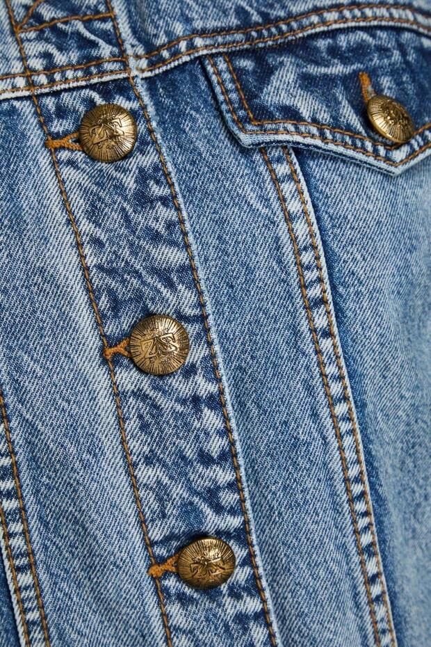 Kadın Jean Ceket Mavi - 4