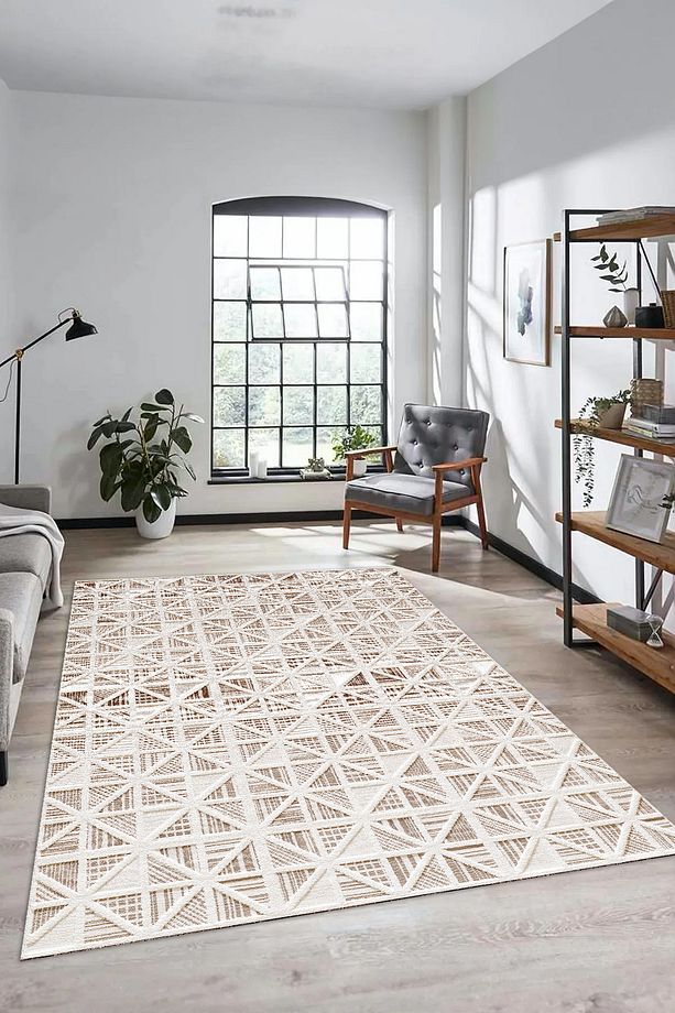 DİJİTAL BASKILI Kaymaz Taban Yıkanabilir Modern Mutfak Halısı Salon Halısı Yolluk - 1