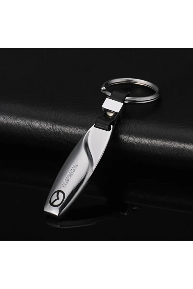 Keychain for Mazda Key, Silver/Black - 3
