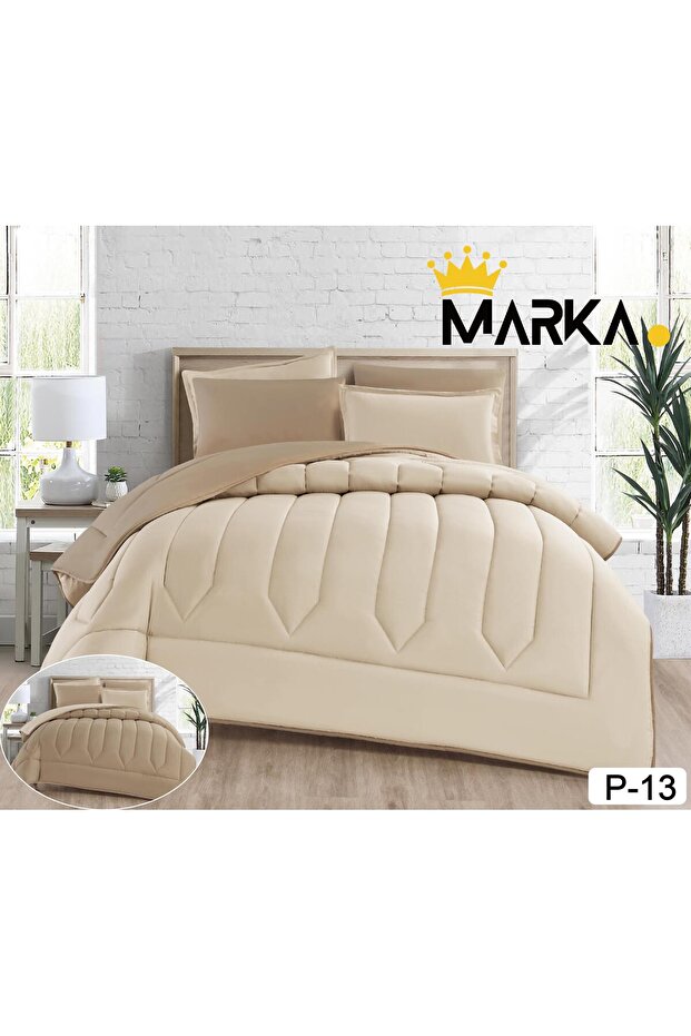 مفرش نفرين ساده وجهين 2×1 طقم 6 قطع مقاس230×250سم