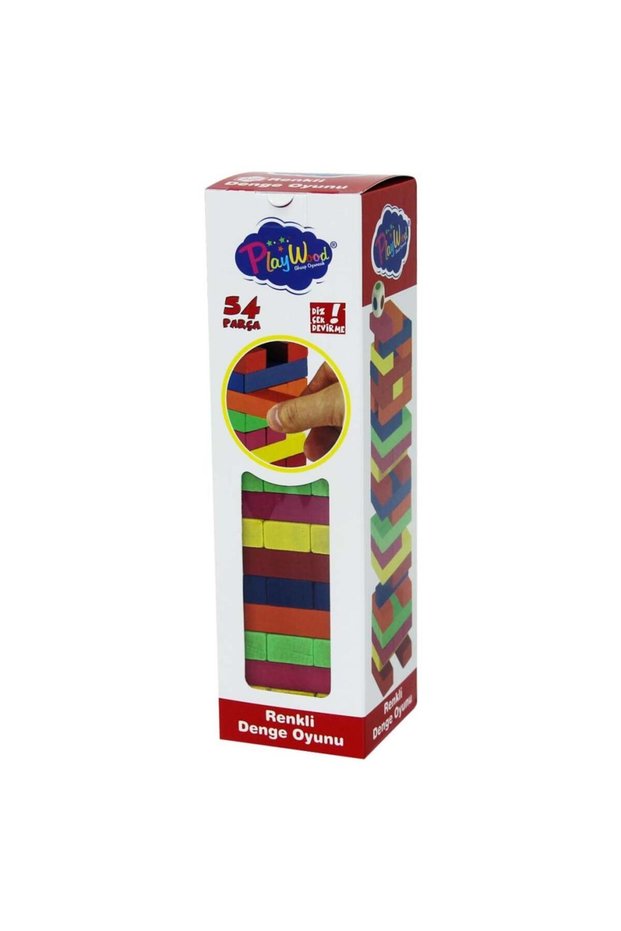 Playwood Colorful Wooden Balance Game 54 Pieces