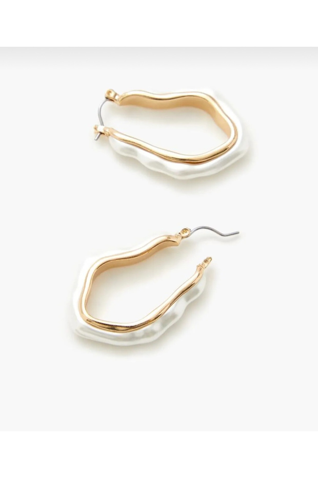 White Enamel Hoop Earrings