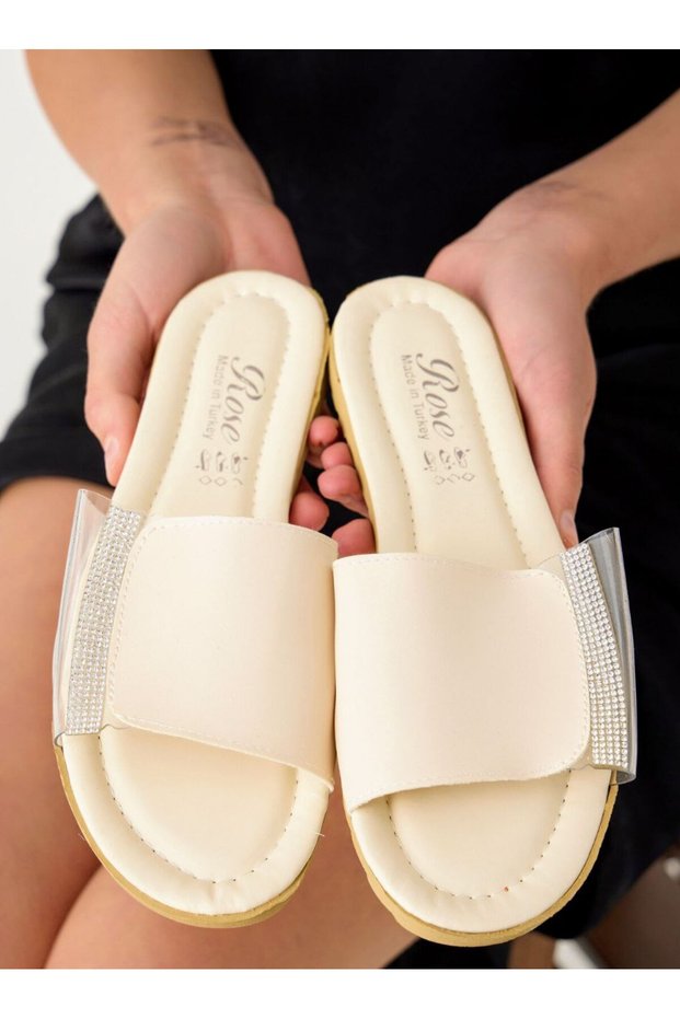 Women's Non-Slip Street Home Beach Bathroom Summer Casual Semi-Transparent Stony Slippers