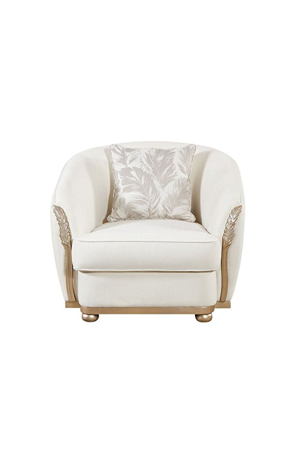 Granado 1 Seater Fabric Sofa - Beige/Brown L103xW98xH84cm