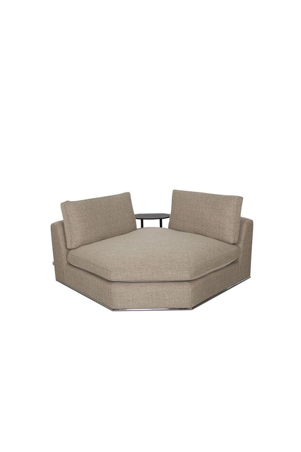 Paddington 2 Seater Corner Wedge Fabric Modular Sofa – Mélange Brown L150xW150xH66cm