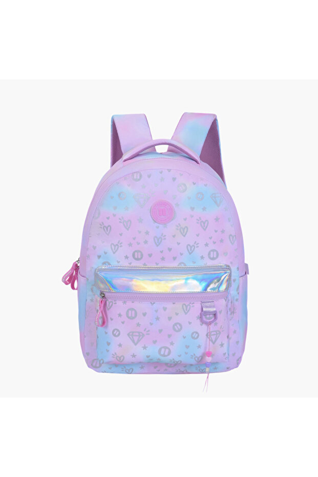 حقيبة ظهر مدرسية مطبوعة بأحزمة كتف قابلة للتعديل - 12×21 سم - 1