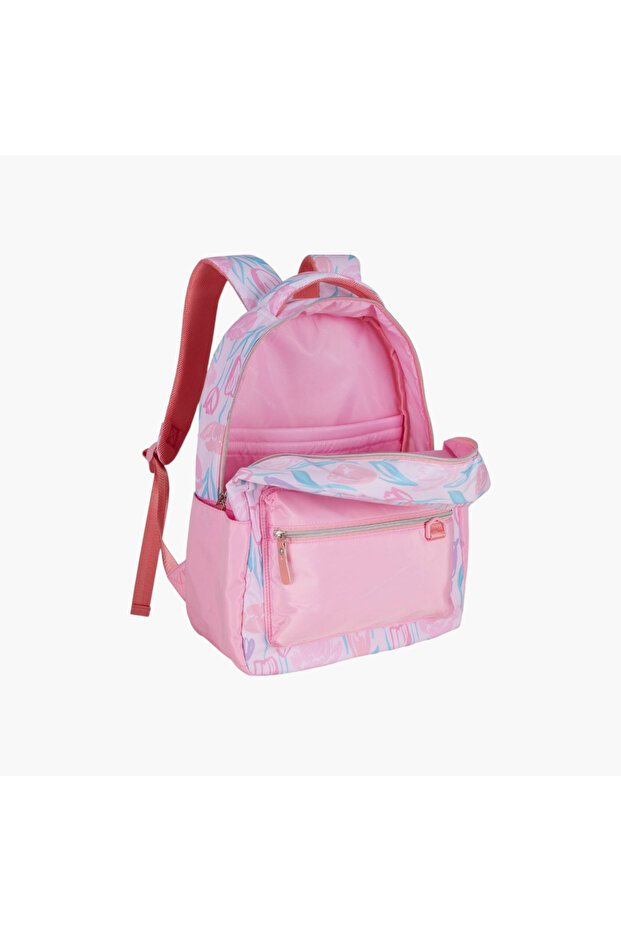Printed Backpack with Adjustable Shoulder Straps - 12x21 cms - 2
