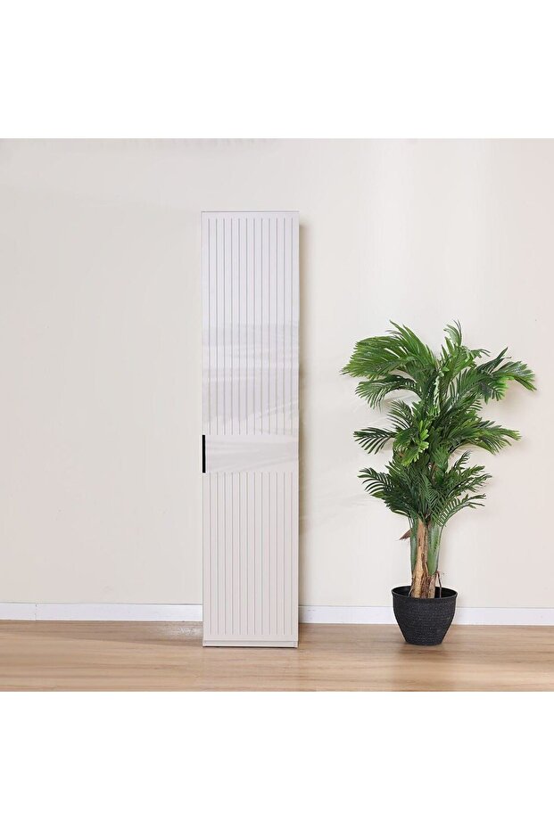 Defne Right-Door Wardrobe - Cream/Black L51xW59xH230cm