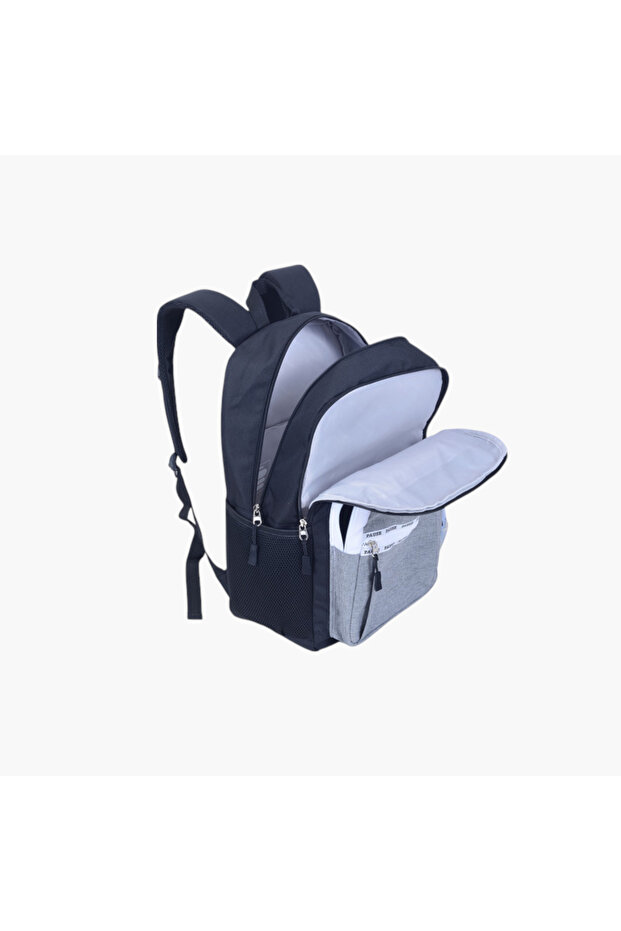 Colourblock School Backpack with Adjustable Shoulder Straps - 12x21 cms - 4