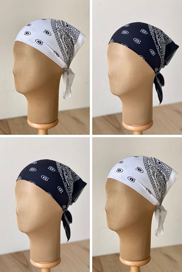 100% Cotton Classic Pattern Unisex 4-Piece Bandana Set Colorful Bandana Ethnic Patterned a Quality Bandana