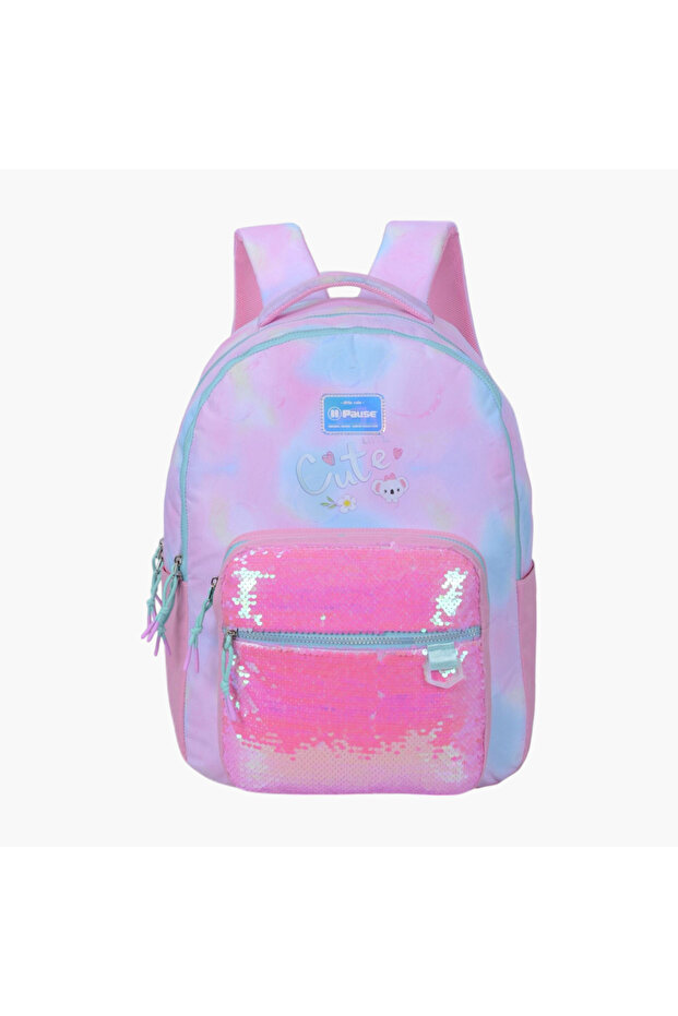 Printed Backpack with Adjustable Shoulder Straps - 12x21 cms - 1