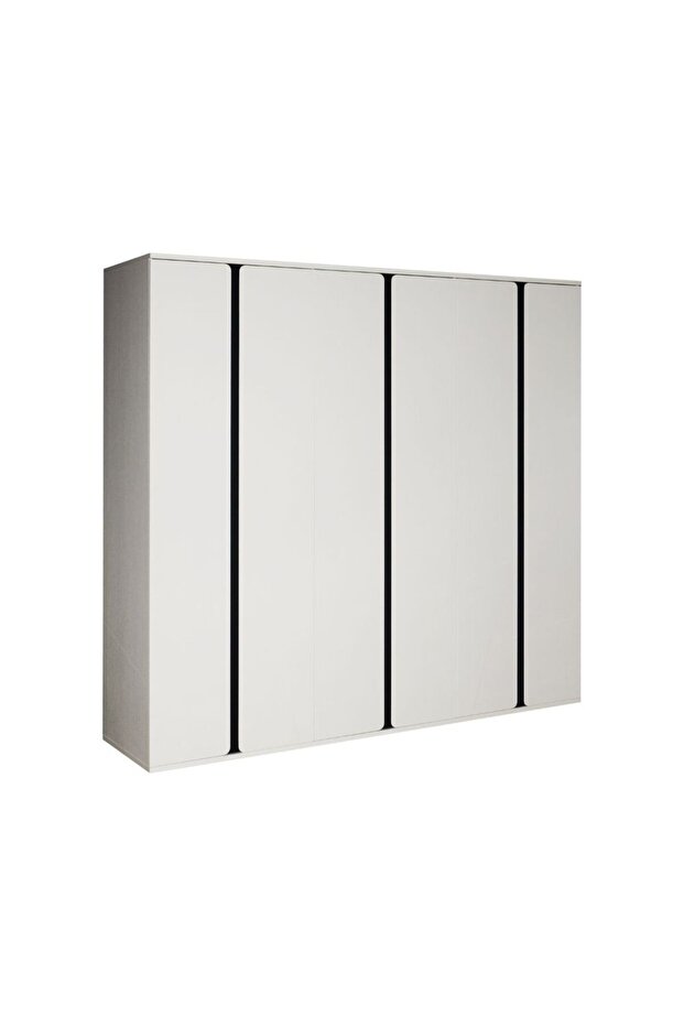 Palomeze 6 Door Wardrobe - White/Black L240xW60xH220cm