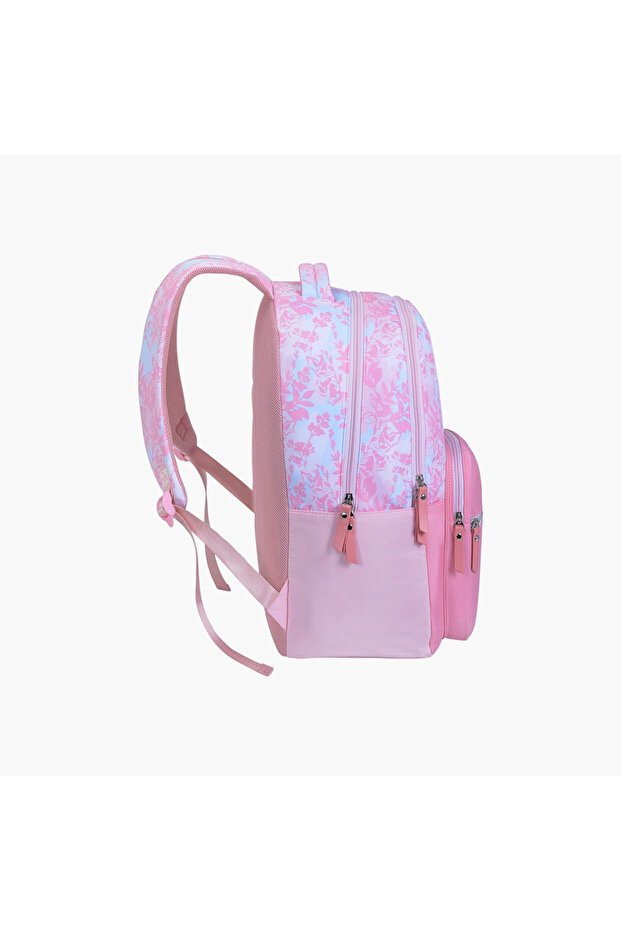 حقيبة ظهر مطبوعة بأحزمة قابلة للتعديل وسحاب للإغلاق - 6×12×21 سم - 2