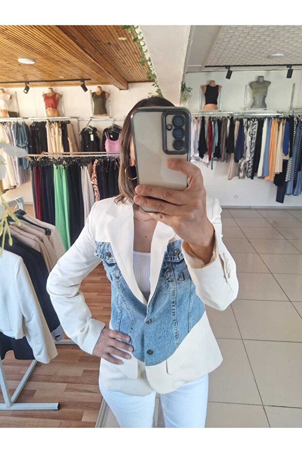 Taş ve kot karışımı ceket - 2