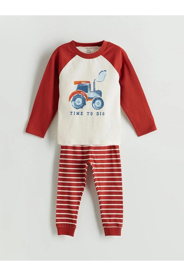 Lcw Baby Crew Neck Printed Baby Boy Pajama Set (W5)