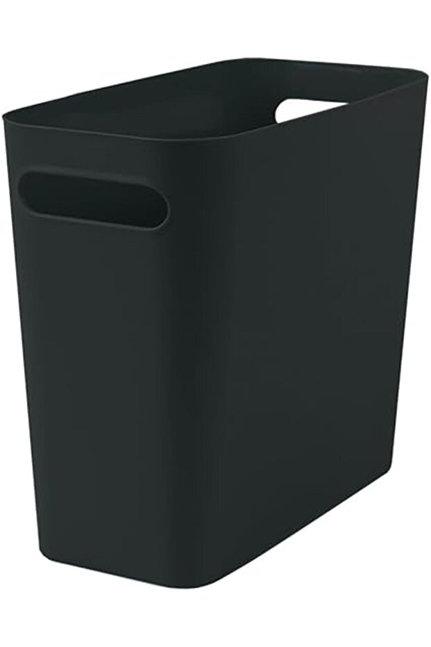 Plastic Small Trash Can, 8L Wastebasket for Bathroom, Kitchen, Office, Dorm, Kids Room (Black)
