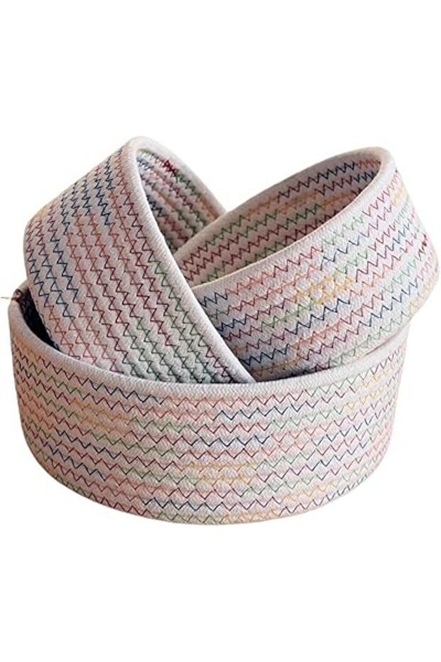 3-Pack Cotton Rope Storage Baskets – For Toys, Makeup, Keys & Small Items, Ideal for Home & Dorm