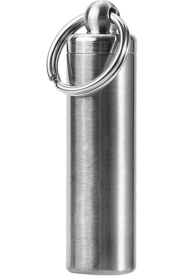 Stainless Steel Waterproof Mini Jar, Portable Sealed Metal Box for Outdoors – 15mm Silvery