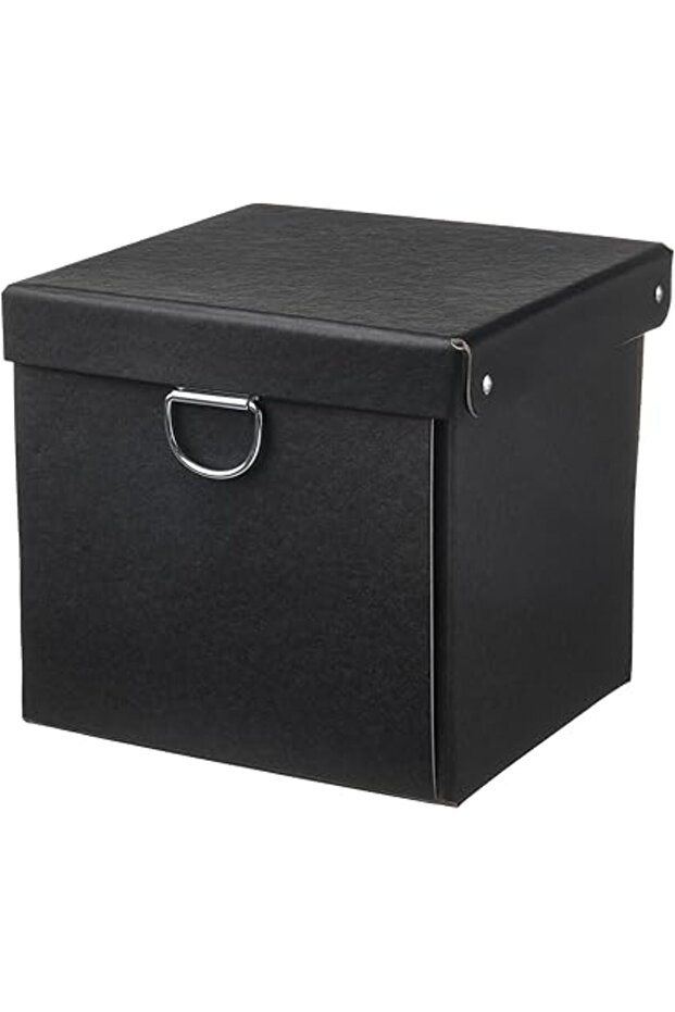 Storage Box With Lid, Black, 16.5X16.5X15-NIMM405.200.51