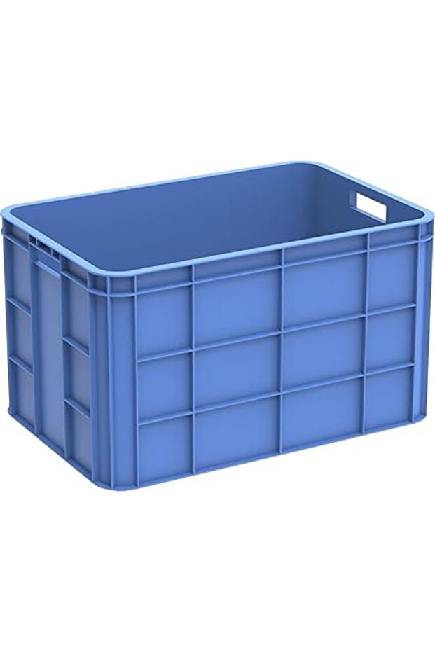 Heavy-Duty Blue Plastic Crate – Durable, Stackable Storage Bin for Home or Industrial Use