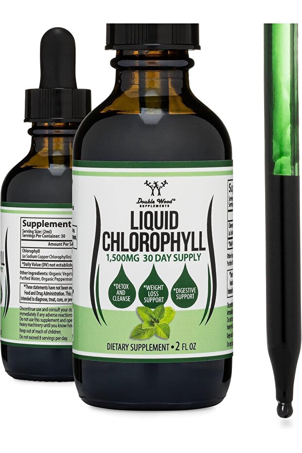 Chlorophyll Liquid Drops - Peppermint Flavored, Natural and Vegan Safe (Rich, Full Texture and Taste, Not Watered Down) for Skin Health, and Immune Function (Liquid Chlorophyll)