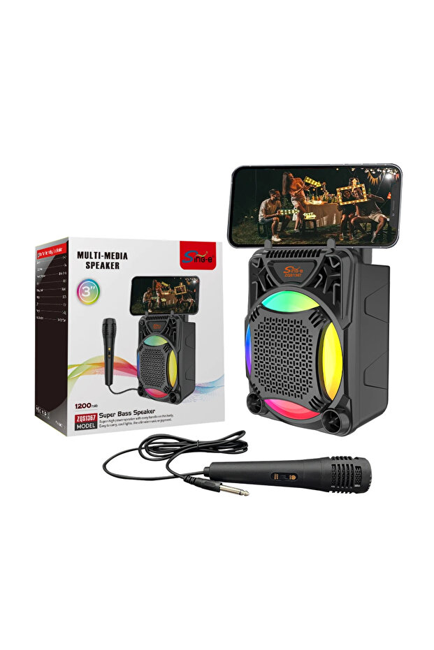 مكبر صوت مضيء قابل لإعادة الشحن - 1