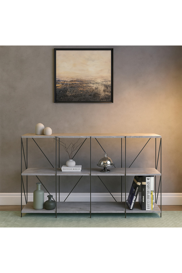 وحدة رفوف ديكورية متعددة الاستخدامات – 120×30×70 سم