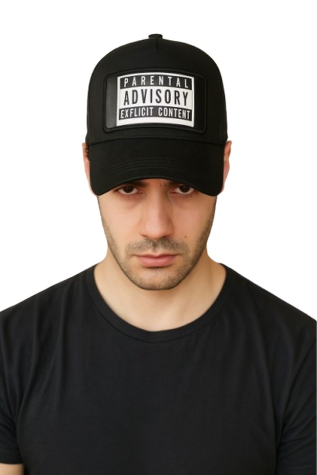 Parental Advisory Explicit Content Written Adjustable Cap Model Black Men's Hat