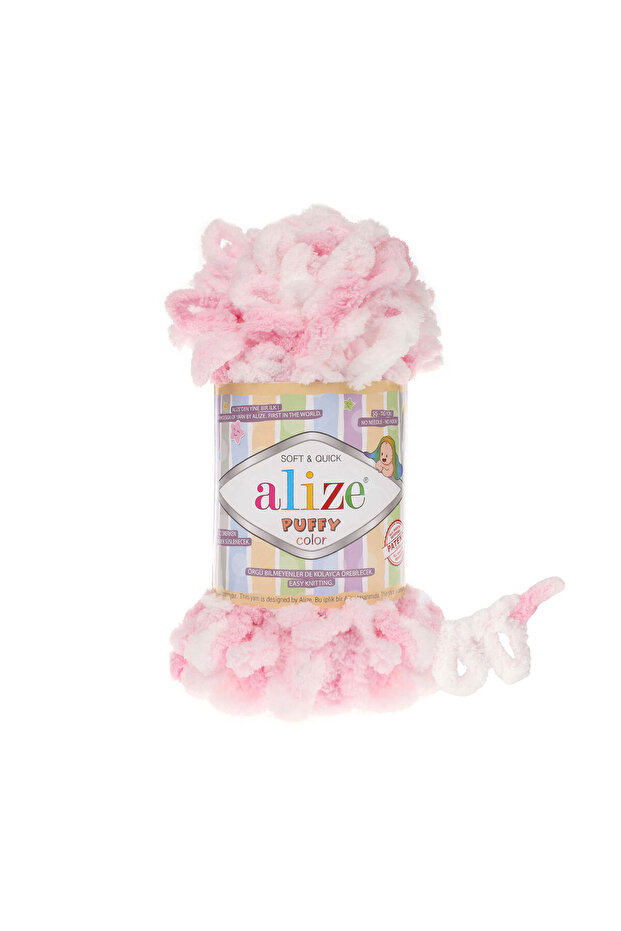 Puffy Color El Örgü Ipi 100g – Şişsiz Kolay Örülür – Renk No:5863 - 1