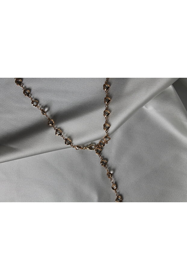 Kalp Detaylı Minimal Y Kolye - 2