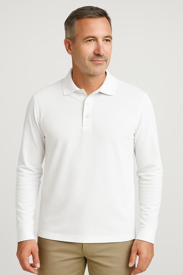 Unisex Adult Solid Color Long Sleeve Polo Neck Suitable for School and Daily Use