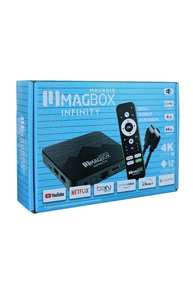 Magroid Infinty 64 GB HDD 4 GB Ram Bluetooth 5G Wifi Ses Komut Kumandalı Android TV Box - 3
