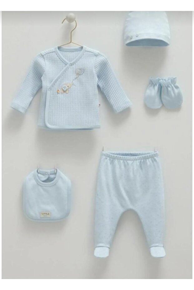 Hazel soft colour 5li pamuklu hastane çıkış zıbın seti - 2