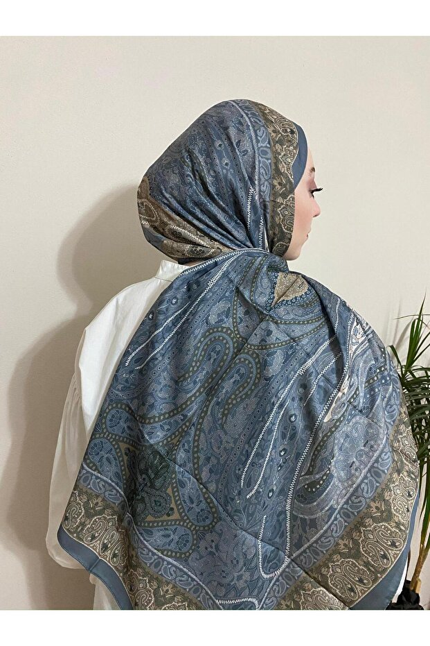 Mineleşarp Vela نمط شال ناعم رمادي-بني - 2