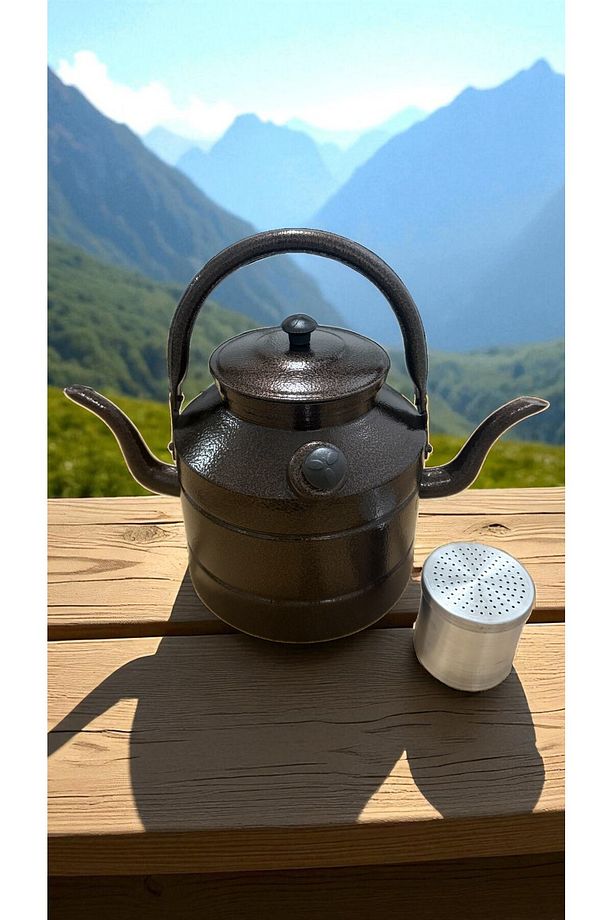 Avcı, Çoban, Kampçı, Çift Taraflı Çaydanlık, Süzekli 4 Litre, Mega Demlik - 4